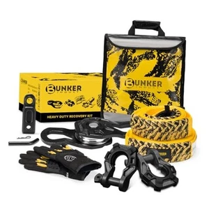 Off Road Recovery Kit, Includes 30ft+10ft Tow Strap, Snatch Block, D-Ring - Picture 1 of 8