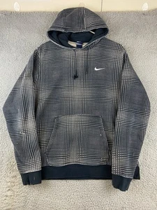 Nike Club AOP Geometric Abstract Plaid Hoodie Sweatshirt Size XL *READ - Picture 1 of 17