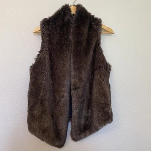 Tart Collections Women's Faux Fur Vest Brown Size XS - Picture 1 of 5