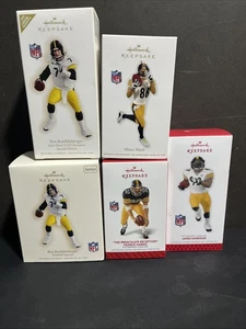PITTSBURGH STEELERS HALLMARK ORNAMENT LOT - Roethlisberger Ward Harrison Harris - Picture 1 of 6