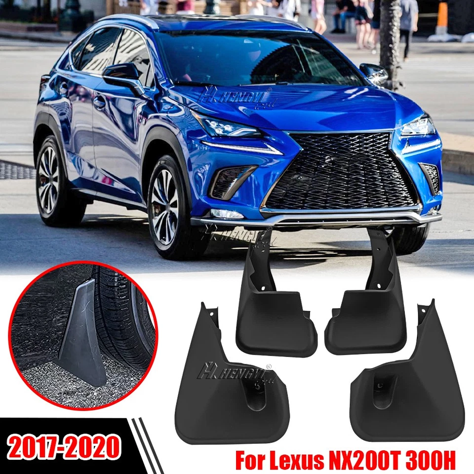 4X Guarda-lamas Fender protetor contra respingos preto para Lexus NX 200T NX300H 2018-20 - Imagem 1 de 3