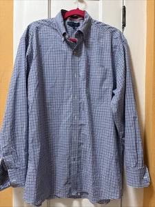 Tommy Hilfiger Herren Hemd Regular Fit Bügelfrei Blau Kariert Langarm 17 (XL) - Bild 1 von 5