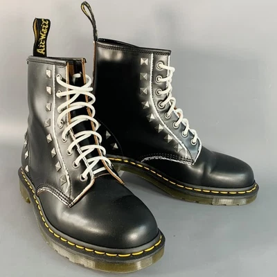 DR. MARTENS AW004 Size 11 1460 Stud Black Leather Studded Lace-Up Ankle Boots - Image 1 of 4