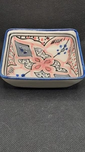 Le Souk Ceramique Stoneware Pottery Dish 3 1/2" Inch Square Made In Tunisia - Picture 1 of 9