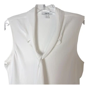 Blusa Bar III Para Mujer Sin Mangas Cuello Atado Top Blanco Carrera Elegante Informal L - Imagen 1 de 6