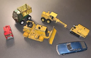 VINTAGE LOT OF 6 DIE CAST USED VEHICLES! JOHN DEERE 550-G, Sólido, HOT-WHEELS! - Picture 1 of 12