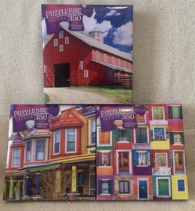 Lot #12 Three 350 Pc Puzzlebug Deluxe Puzzles Barn Windows & Doors 20x12 - EUC - Picture 1 of 2