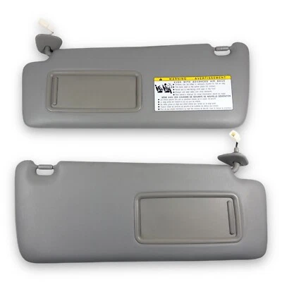 Par de quebra-sol lateral cinza 2001-2007 Toyota Highlander motorista e passageiro - Imagem 1 de 4