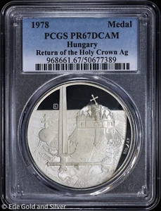 1978 Hungary Budapest Coronation Regalia Silver Proof Medal PCGS PR 67 DCAM - Picture 1 of 4