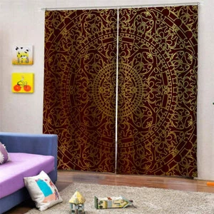 Brown pattern with  characteristicsPrinting 3D Blockout Curtains Fabric Window - Bild 1 von 9
