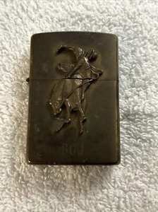 Vintage Brass Marlboro Country Store Bucking Bronco Zippo Lighter - Picture 1 of 7