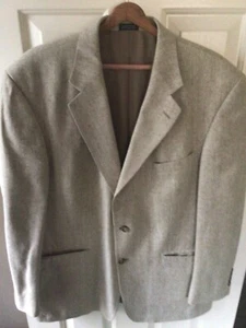 Chaqueta Blazer Traje Oscar de la Renta Vintage Hombre 100% Seda Beige 44R - Imagen 1 de 8