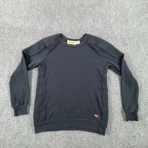 Aviator Nation Sweatshirt Mens Small Black Pullover Long Sleeve Embroidery - Picture 1 of 12