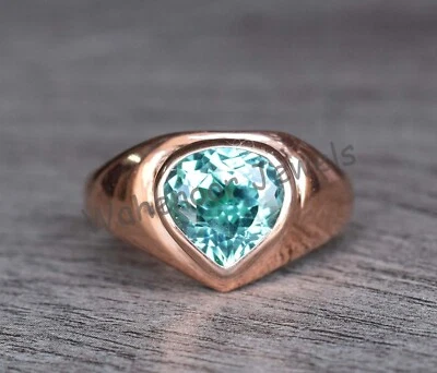 925 Sterling Silver Ring Pear Natural Sapphire Stunning Handmade Ring Certified - Image 1 of 4