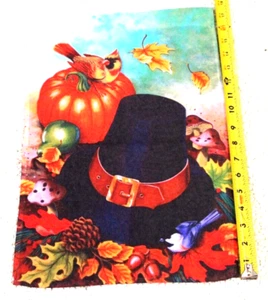vintage Pilgrim Hat with Autumn theme flag - Picture 1 of 2