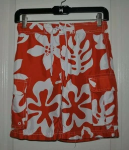The Children's Place Boys Floral Cargo Swim Shorts Elastic Waist Sz 7/8 - Picture 1 of 7