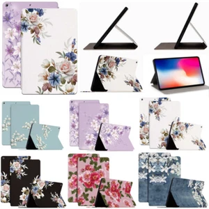 For iPad 5/6/7/8/9th Gen Mini Air 5 Pro 11 Smart Flower Leather Stand Case Cover - Picture 1 of 49