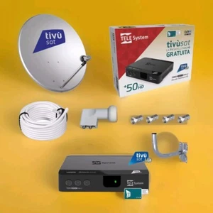 KIT DECODER HD TIVUSAT GIÀ CARD ATTIVATA CARD ALREADY ACTIVATED, SATELLITARE - Imagen 1 de 1