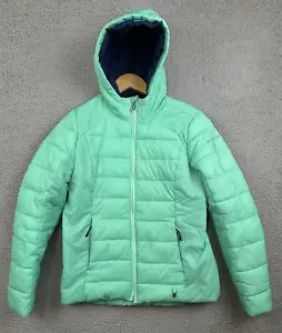 Spyder Clara Puffer Ski Jacket Womens Small Mint Green Hooded Ski Snowboard - Picture 1 of 16