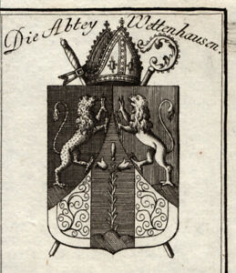 Wettenhausen Armoiries Original Gravure sur Cuivre Reilly 1791