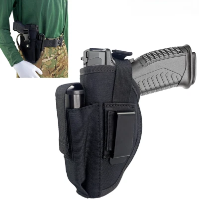 Tactical Belt Pistol Holster with Mag Pouch Metal Clip Waistband Handgun Holster - Image 1 of 4