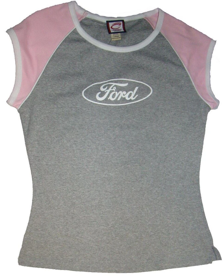 Camisa para damas Ford Babydoll ovalada para niños en gris y rosa - VENTA EXPLOSIVA en mediana😎 Foto 1 de 2