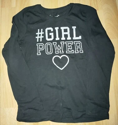 Girls black Girl Power t-shirt top for 8-9 years - excellent condition  - Image 1 of 3