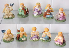 5-Piece Miniature Resin Girl Angels Playing Different Animals 1.5" Tall