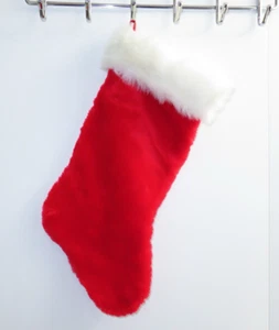 Red Faux Fur Christmas Stocking - Picture 1 of 4