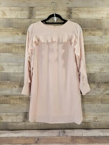 NWT BANANA REPUBLIC Womens 2P Pale Pink Blouson Shift Lined Keyhole Long Sleev - Picture 1 of 10