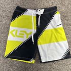 Oakley Swim Trunks Mens 36 Yellow Black 12" Inseam Pocket Board Shorts