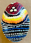 Niebieskie wielokolorowe drewniane ręcznie malowane kropki muzyczna perkusja shaker do jaj