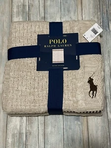 Polo Ralph Lauren Home Crescentwood Big Pony Fair Isle Cable Knit Throw Blanket - Picture 1 of 4
