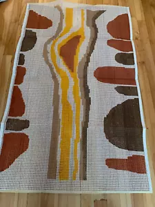 Pingouin 70's Latch Hook Canvas Only Rug Wall Hanging Size 29 x 47 - Picture 1 of 1