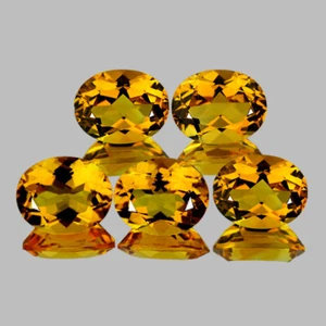 8x6 mm 5 pcs Oval AAA Fire Natural Madeira Golden Yellow Citrine (Flawless-VVS) - Picture 1 of 2