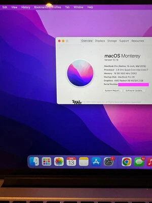 MacBook Pro 15 Retina Mid 2015 2.8GHz Intel Core i7 16GB 1TB SSD Good Condition - Image 1 of 3