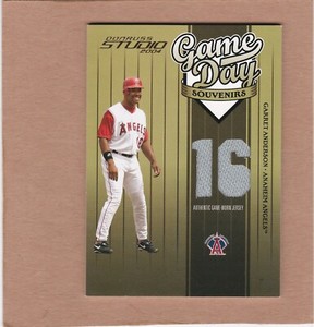 2004 Donruss Studio - Game Day Souvenirs Jersey 123/300 GD-1 Garret Anderson EX+