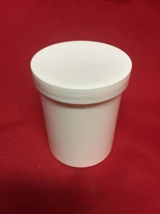 WHite Plastic Ointment Jar 4 Ounce empty and unused Flat screw-on lid Kerr - Picture 1 of 1