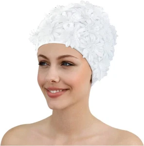 Fashy - bathing cap flower hood white 3454-10 women's swimwear - Picture 1 of 1