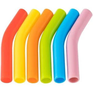 6Pack Metal Straw Silicone Tips 5/16" Silicone Straw Tips Flex Elbow Straw Cover - Picture 1 of 7