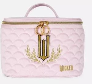 Wicked Glinda Pink Velvet Embroidered Logo Vanity Case - Picture 1 of 3