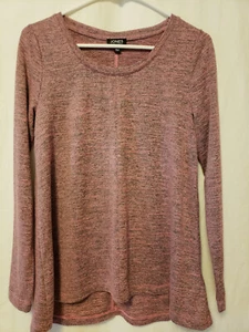 Jones New York Pullover Size S Marled Pink Gray Long Sleeve - Picture 1 of 5