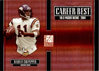 2005 Donruss Elite Career Best Red Daunte Culpepper 0487/1000 Minnesota Vikings - Image 1 of 2