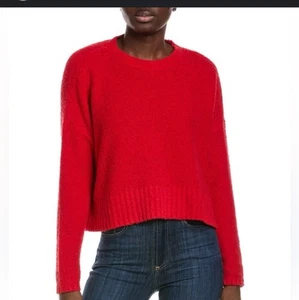 Eileen Fisher Red Terry Loop Cashmere-Blend Sweater Women Size Medium NEW - Picture 1 of 11