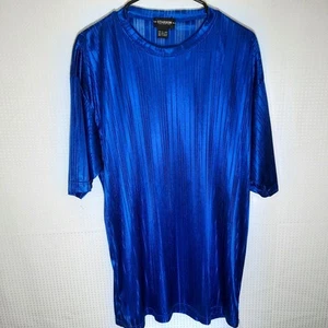 Camisa Colección Estrellato L Para Hombre Azul Brillante Y2K Club Rave De Colección Rusia - Imagen 1 de 4