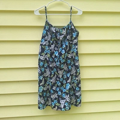 VTG Y2K Fashion Bug Floral Sundress 14 Tropical Beach Bloomcore Beach Island  - Image 1 of 4