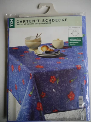 TCM Garten-Tischdecke  130 x 160 cm Blau / Rot - Unbenutzt - Bild 1 von 2