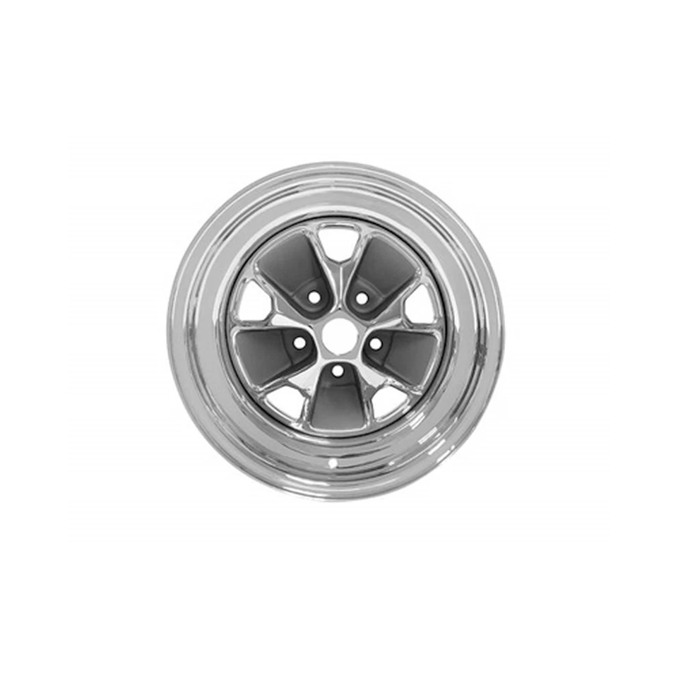 Scott Drake C5ZZ-1007-ARGR 65 Styled Steel Wheel 14x5 3 bs Chrome/Argent Inserts - Image 1 of 1