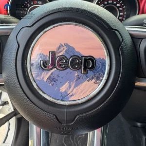 Jeep Wrangler JL Gladiator Steering Wheel Purple Mountain Vinyl Decal Sticker - Bild 1 von 4