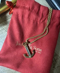 Vergoldet - Edelstahl Schraubakzent Schwarz - CZ Anker Halskette - Bild 1 von 5